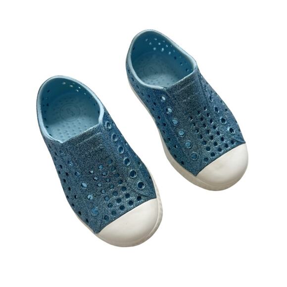 Native Blue Bling Jefferson Sneakers Size 7c - Picture 1 of 6